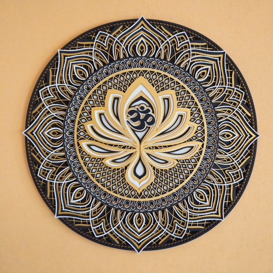 Mandala z Kwiatem Lotosu i symbolem Om ॐ