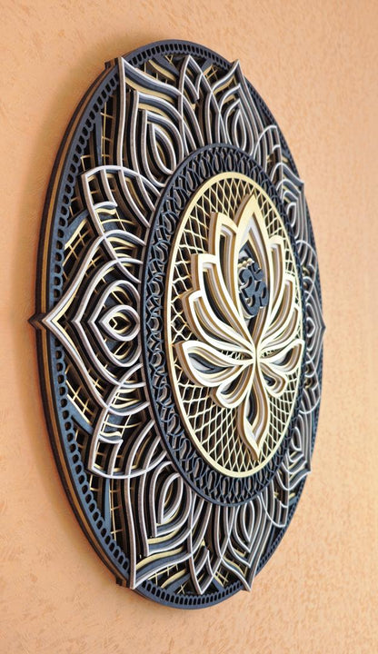 Mandala z Kwiatem Lotosu i symbolem Om ॐ