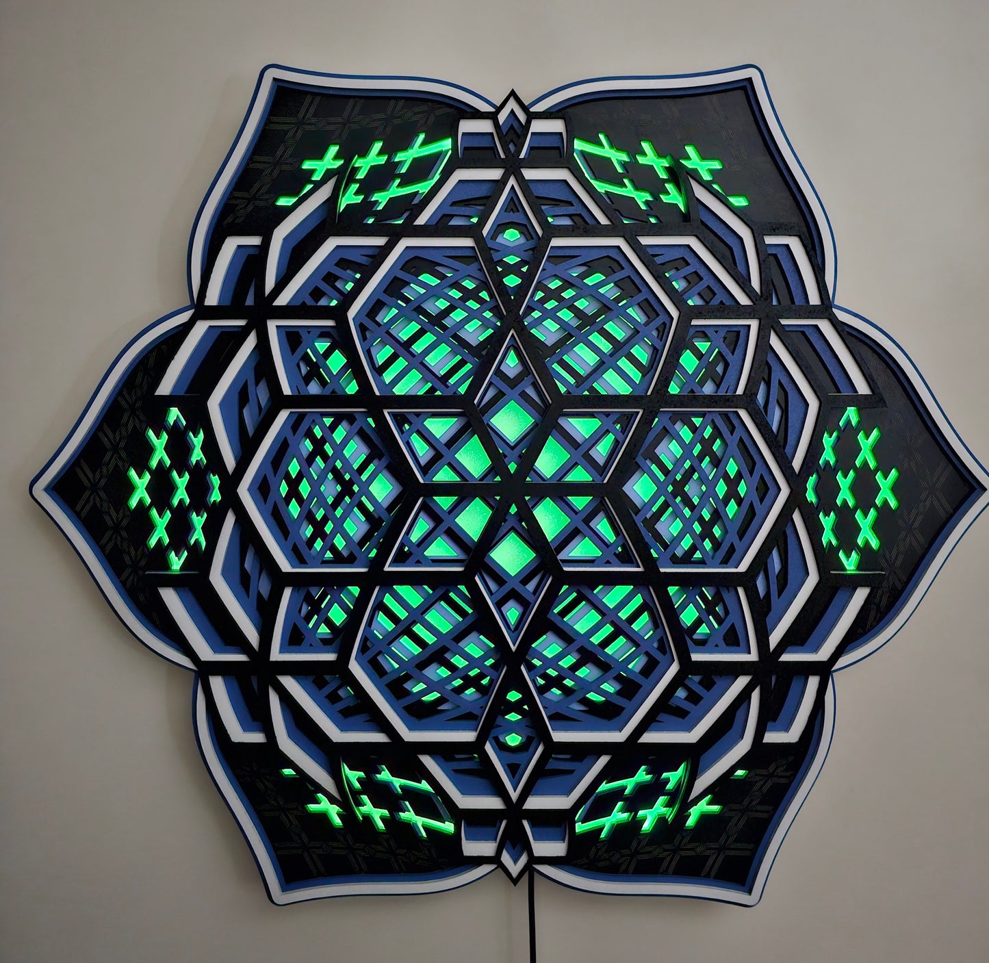 Geometryczna mandala LED