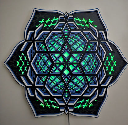Geometryczna mandala LED