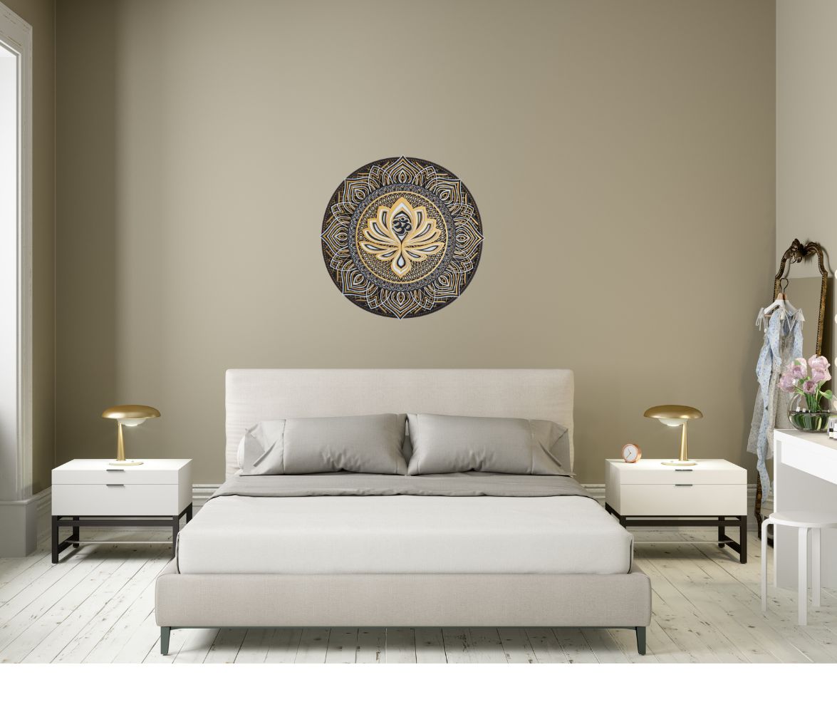 Mandala z Kwiatem Lotosu i symbolem Om ॐ