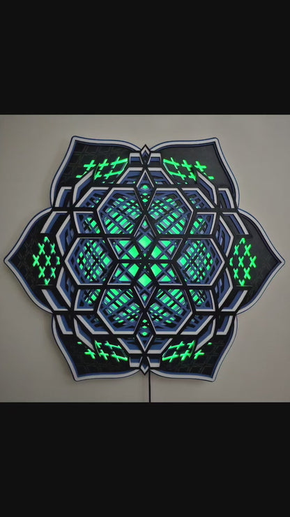Geometryczna mandala LED